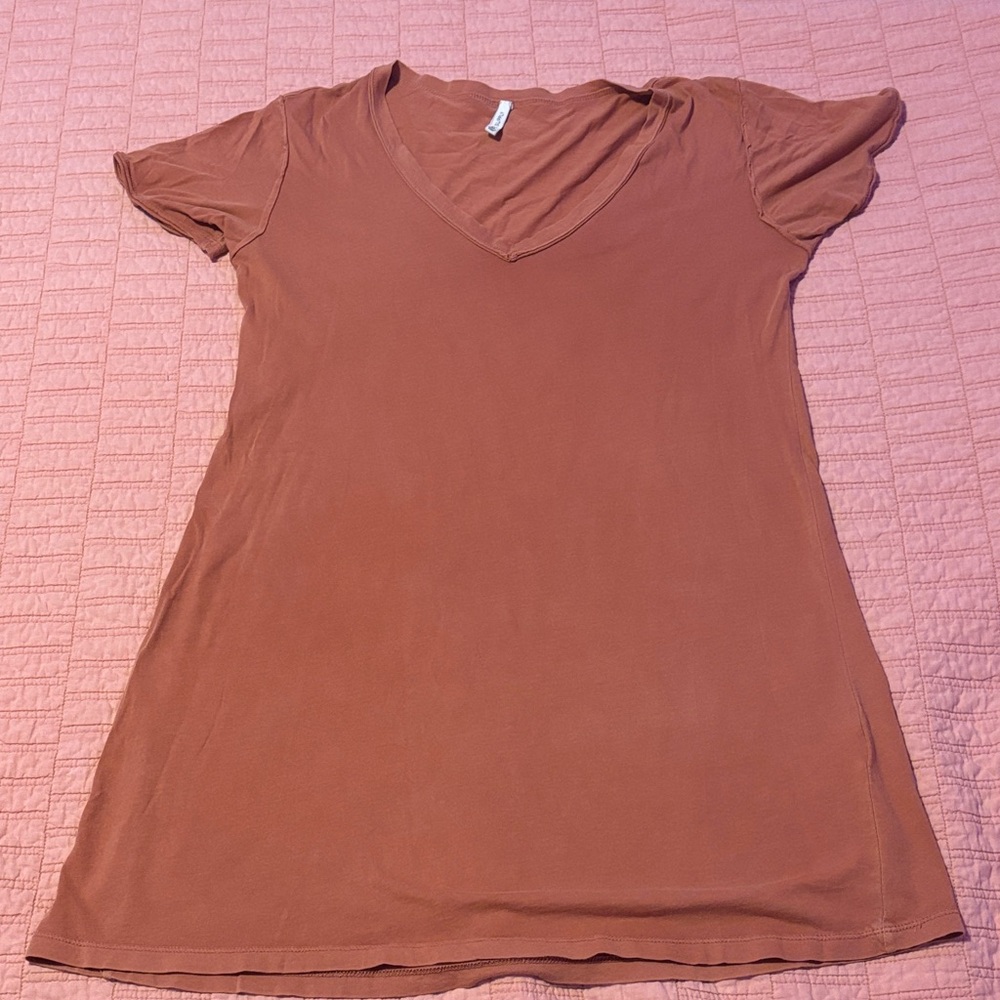Z Supply Women's Short Sleeve V-Neck Tee in Rust